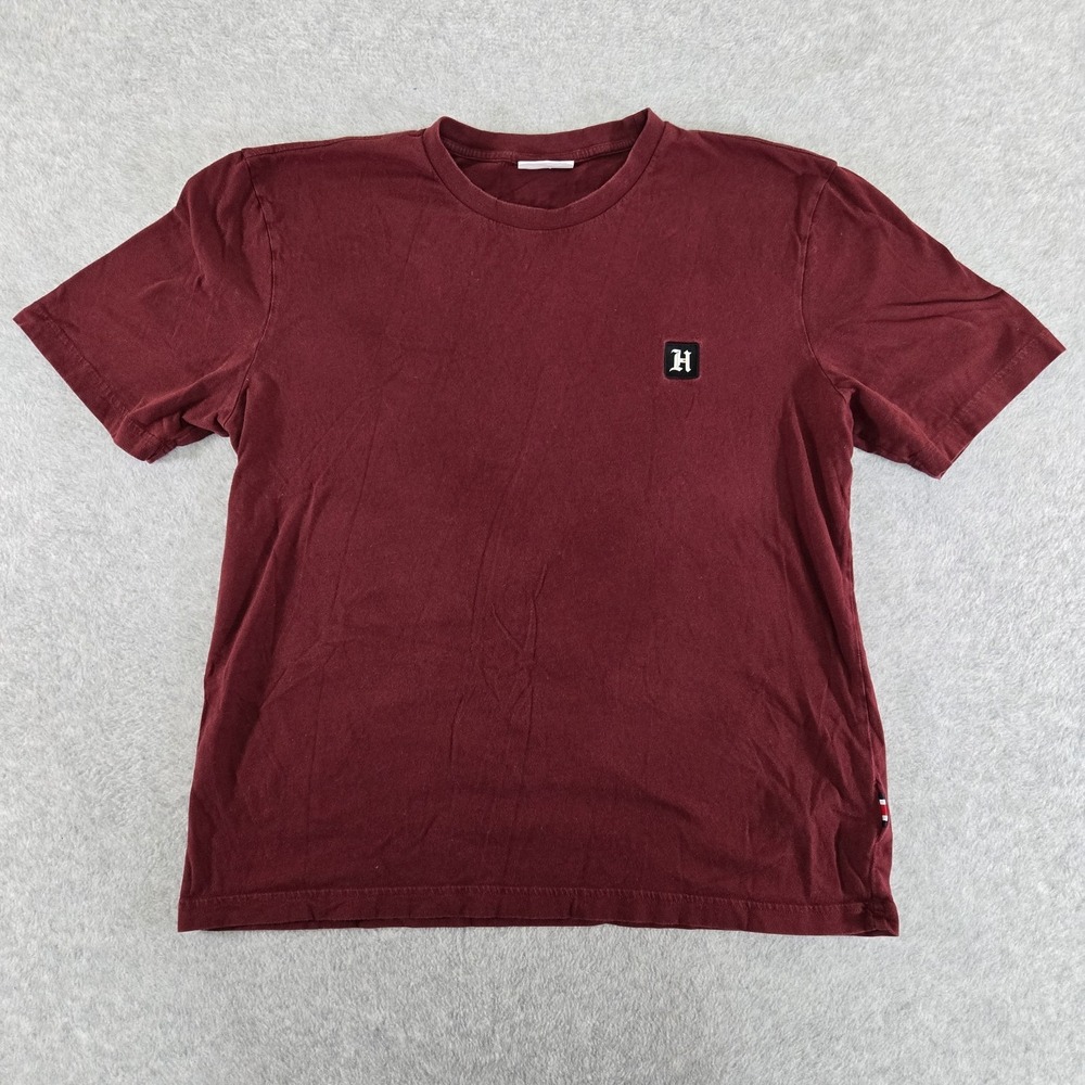 Lewis Hamilton x Tommy Hilfiger‎ T-shirt Mens XL embroidered Maroon SS Crewneck
